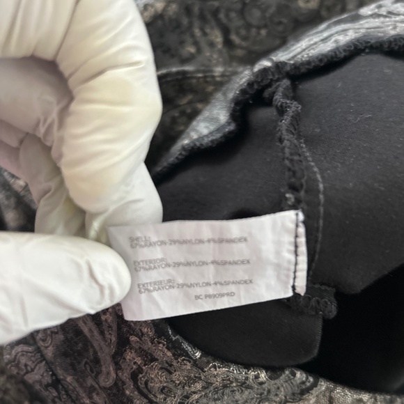 Insight New York EUC Straight Leg Pants Black Metallic Paisley - Picture 6 of 7